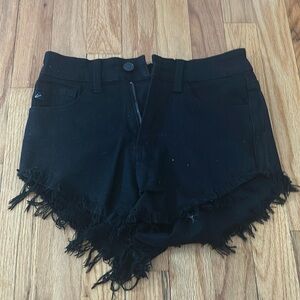 black jean shorts